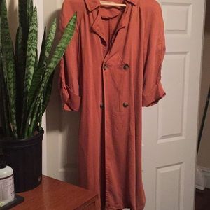 Soft Salmon-colored Trench Coat